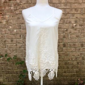 Acemi: embroidered cotton spaghetti strap top